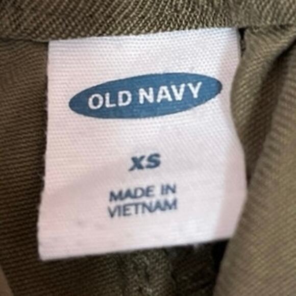 Old Navy Women Green Mid Rise Elastic Waist Drawstring Tapered Cargo Pants Sz XS - Picture 4 of 5